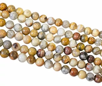 Filo di Perle Rotonde in Agata Crazy Lace A 6mm