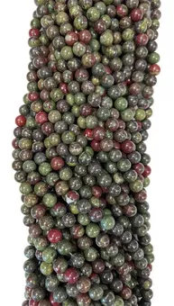 Filo di Perle Rotonde in Diaspro Sangue di Drago A 6mm