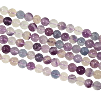 Perle Rotonde in Fluorite AA su Filo 8mm