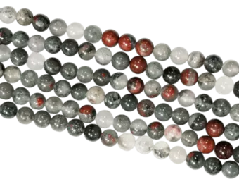 Filo di Perline Rotonde Diaspro Eliotropio Bloodstone AB 6 mm