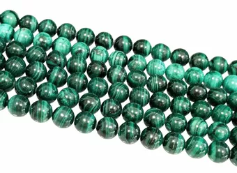 Perle Rotonde su Filo Malachite A 10mm