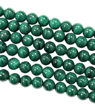 Perline AAA di malachite scura da 8-9mm su filo da 40 cm
