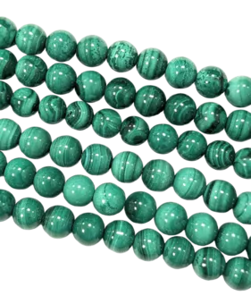 Perle Rotonde in Malachite Chiara su Filo AA 5-6 mm