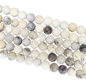 Perline di opale dendrite A da 6 mm su un filo da 40 cm