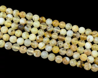 Perle di opale giallo A da 6 mm su filo da 40 cm