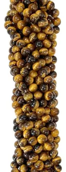 Filo di Perle Rotonde in Occhio di Tigre AA 6mm