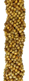 Filo di Perle Rotonde in Occhio di Tigre Dorato AA 10mm