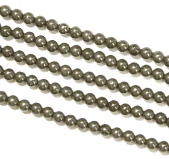 Filo di Perle Rotonde in Pirite A 4mm