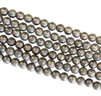 Filo di Perle Rotonde Pirite A 6 mm
