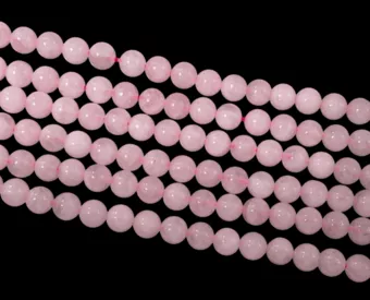 Filo di Perle Rotonde in Quarzo Rosa AB 4mm