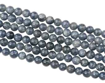 Perle rotonde AAA di zaffiro blu da 5,5-6,5 mm su filo da 40 cm