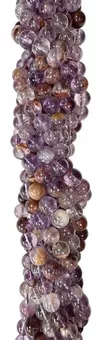 Perle Rotonde su Filo Super Seven Quarzo Fantasma Viola AA 8–9 mm
