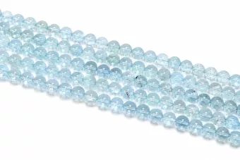 Perle Rotonde su Filo Topazio Blu AAA 6,5 mm