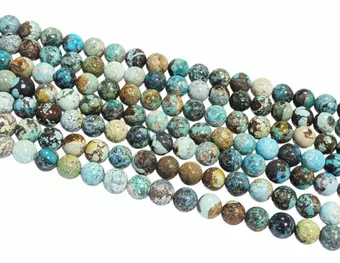 Perle Tonde su Filo Turchese su Matrice A 6 mm