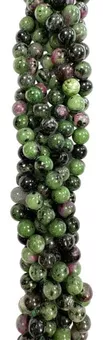 Perle Rotonde in Rubino Zoisite su Filo A 6 mm