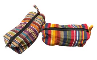 Pochette indiana in cotone a righe – Confezione da 6 pezzi in colori assortiti