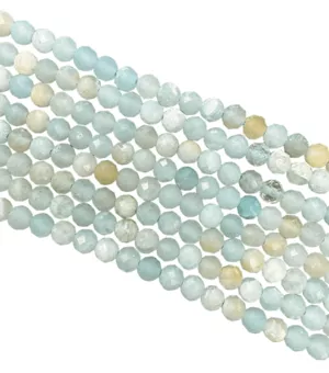 Filo di Perle Sfaccettate in Amazzonite AA 3mm