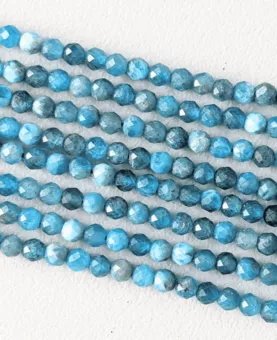 Filo di Perle Sfaccettate in Apatite Blu AA 3-4mm
