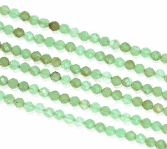 Filo di Perle Sfaccettate in Avventurina Verde A 3mm