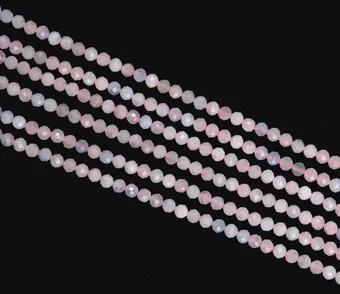 Berillo acquamarina e morganite sfaccettata A 3 mm su filo da 40 cm