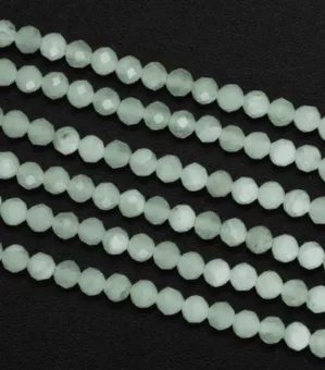 Filo di Perle Tonde Sfaccettate Giada della Cina A 3 mm