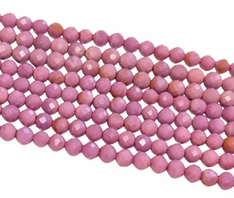 Perline AA sfaccettate di lepidolite mica malva da 3 mm su filo da 40 cm