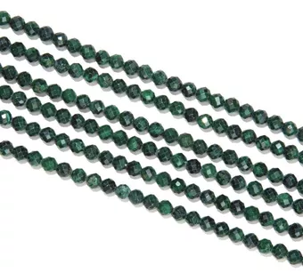 Filo di Perle Sfaccettate in Malachite AA 3mm