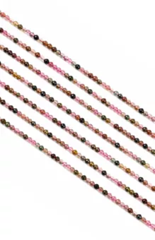 Filo di Perle Sfaccettate in Tormalina Multicolore AA 3mm
