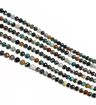 Perle Sfaccettate in Turchese su Filo A 3 mm