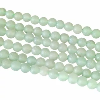 Perline di avventurina verde A opache da 4 mm su filo da 40 cm