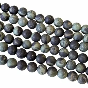 Perle di diaspro Kambaba opache da 4 mm su filo da 40 cm