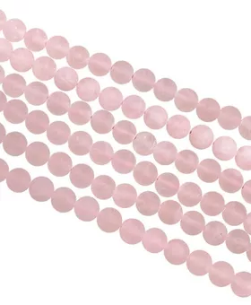 Filo di Perle Tonde Opache Quarzo Rosa A 8 mm