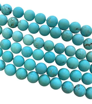 Filo di Perline Rotonde Opache Turchenite Howlite Naturale Tinta A 8 mm