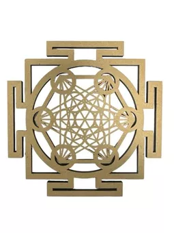 Targa in legno Metatron Sri Yantra 15 cm