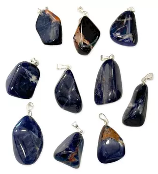 Ciondolo in pietra burattata Sodalite A x10