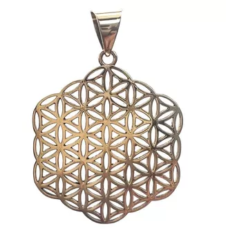 Ciondolo in bronzo Fiore della vita esagonale 3.5cm