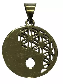 Ciondolo in ottone fiore della vita ying yang 2.5 cm