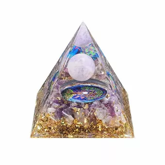 Piramide di orgonite Ametista Albero della vita