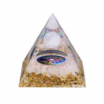 Piramide di orgonite Quarzo rosa Albero della vita