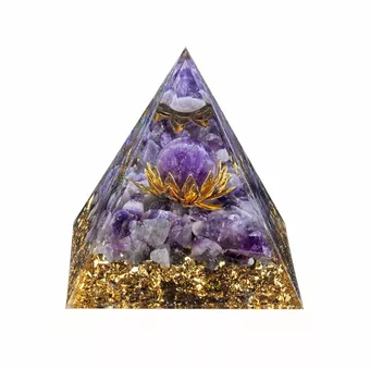 Piramide di orgonite Ametista Loto