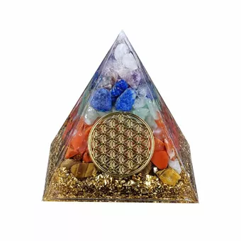Piramide di orgonite 7 chakra Fiore della vita