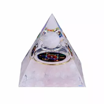 Piramide di orgonite Quarzo rosa Metatron