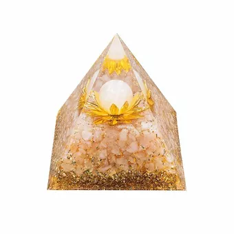 Piramide Orgonite Quarzo Rosa Loto 8cm