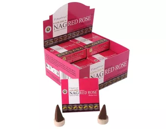 Incenso Vijayshree Golden Nag Rosa Rossa in Coni