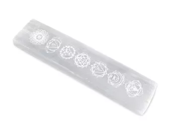 Righello dei chakra in selenite 15 cm 100 g