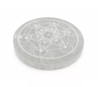 Piastra Circolare in Selenite Metatron 14cm 550g