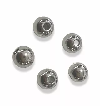 Perline con ciondolo distanziatore a sfera in acciaio inossidabile color argento 3 mm x100