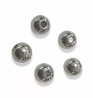 Perline distanziatrici in acciaio inossidabile argentato, 8 mm x 50