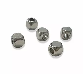 Distanziatori Cubo Arrotondato in Acciaio Inossidabile Argentato 4mm x100