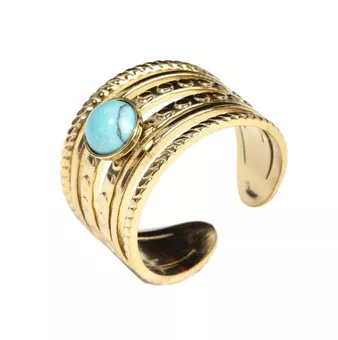 Anello in Acciaio Inossidabile Dorato Turchenite A regolabile